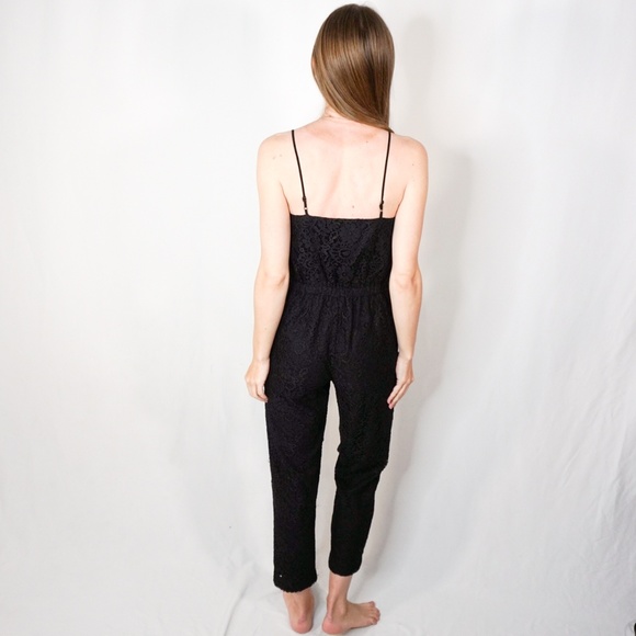 MADEWELL Black Lace Cami-wrap Sleeveless Jumpsuit - Picture 4 of 8